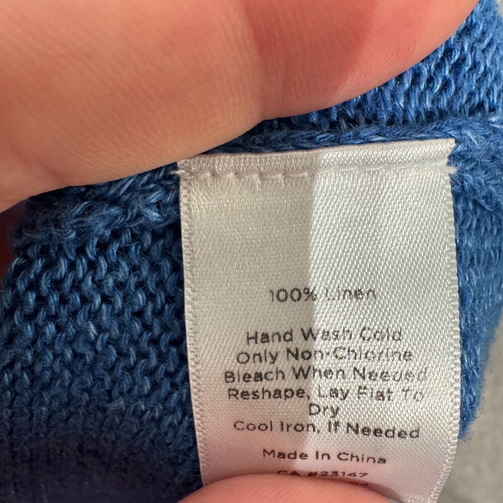 Talbots 100% Linen Coastal Boat Neck Sweater Sz 1X Blue Quiet Luxury Vacation - Picture 8 of 10